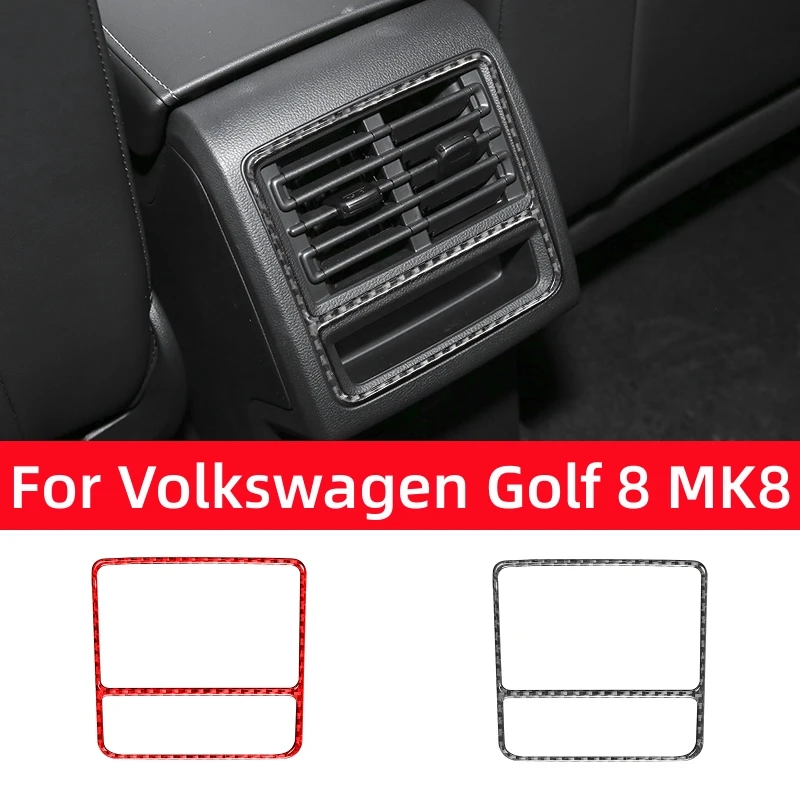 

Для Volkswagen Golf 8 MK8 2020 2021, украшение для заднего вентиляционного отверстия, рамка, наклейка, отделка из углеродного волокна, аксессуары для салона автомобиля