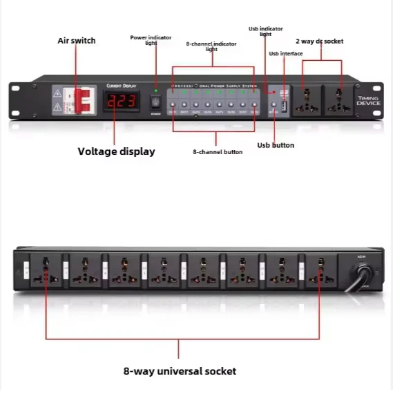 Hot Selling 10-Channel Intelligent Timing Power Controller Professional Audio Video & Lighting