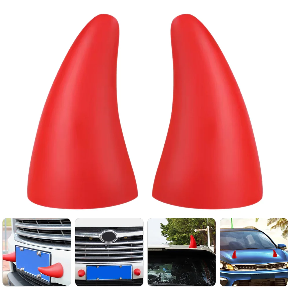 

iplusmile 2pcs 3D Devil Horns Car Sticker Auto Truck Roof Bumper Decoration Halloween Accessory Decor Elasticity