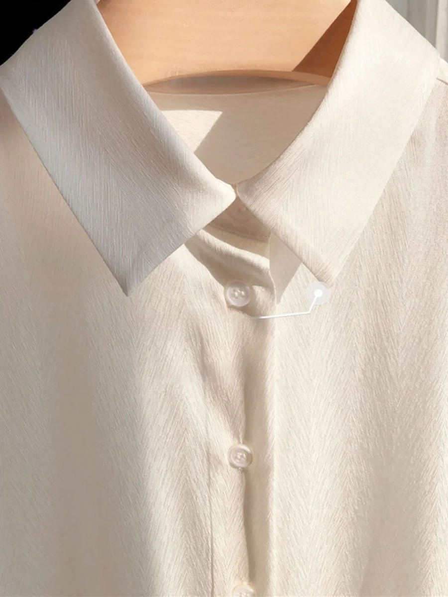 Design rétro Long Sve femmes irt automne hiver printemps haut polyvalent coréen Sle coupe ample couleur Pure bouton détail