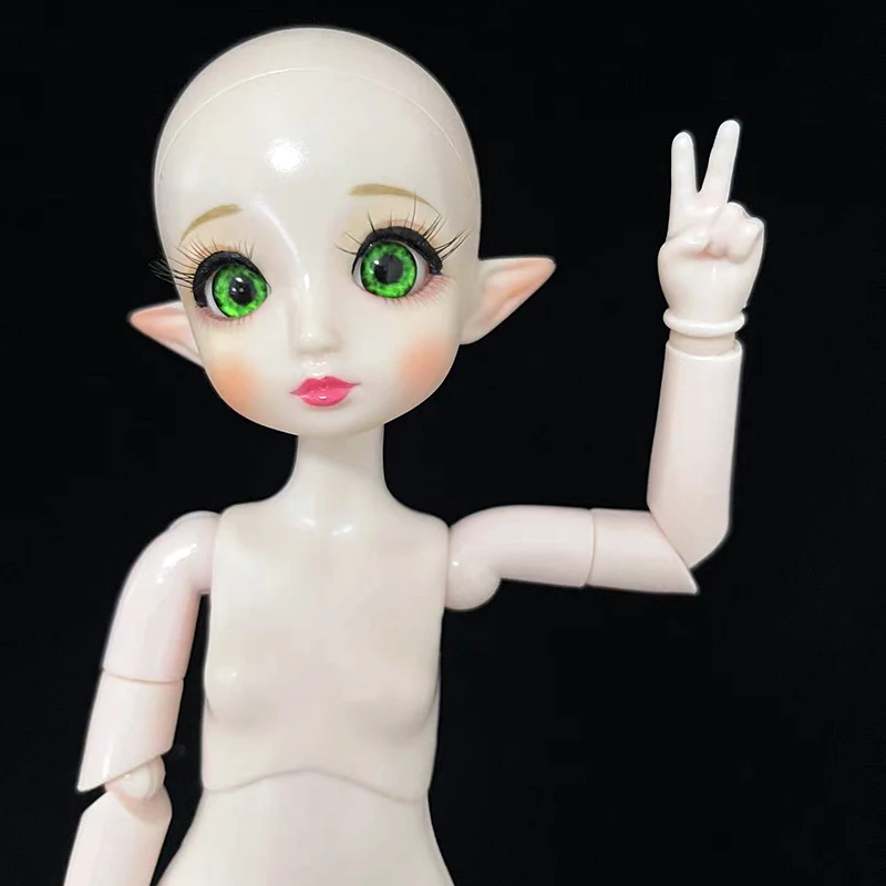 New 30cm Elf Doll Open Head 1/6 Bjd Doll Makeup Doll Head or Whole Doll with Eyelash DIY Toys for Girls Kids