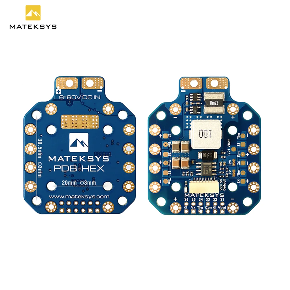 MATEK PDB-HEX 2-12S 5A 5V/9V/12V BEC Power Distribution Board PDB Outputs High Precision Current Sense for FPV Racing Drone