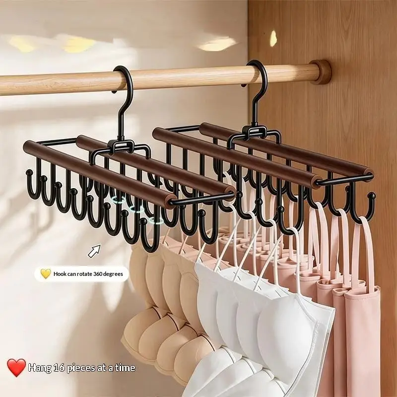 Home Double Row Rotating Hook Underwear Vest Bag Storage Rack Hanging Rack Multifunctional Hook Clothing Store Available
