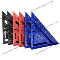 New 7Inch Triangle Ruler Measurement Tool Aluminium Alloy Carpenter Tools Inch Metric Angle Ruler Speed Square Woodworking Tools