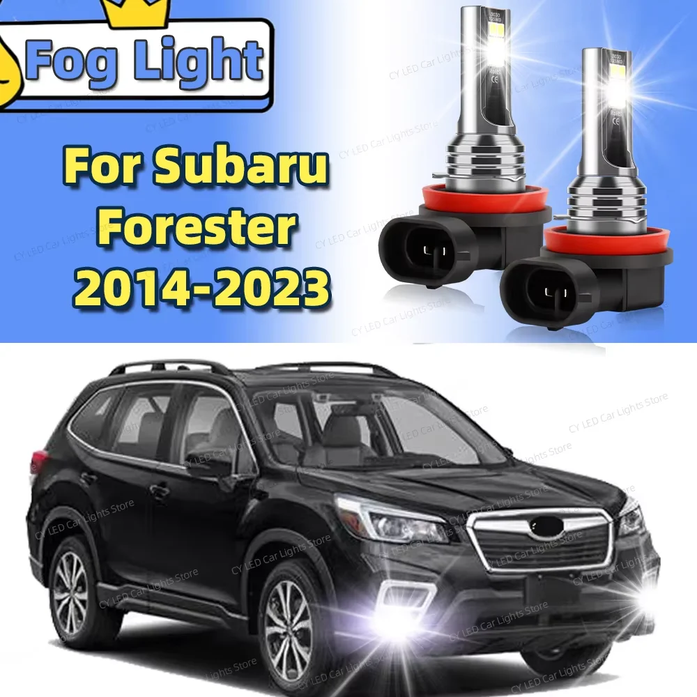 2Pcs LED Car Front Fog Light Lamps For Subaru Forester 2014 2015 2016 2017 2018 2019 2020 21 22 2023 6000K Canbus Auto Accessory