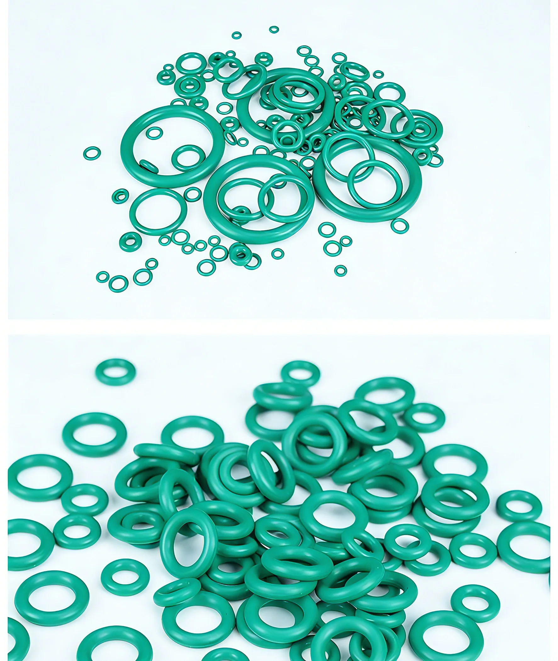 FKM Grüner O-Ring-Satz Fluorkohlenstoff-Dichtungsringe für Auto-Motoren, Hydraulik, Sanitär, Chemikalienbeständig, Öl- und Hitzebeständig, 75 Shore A – Detail 3