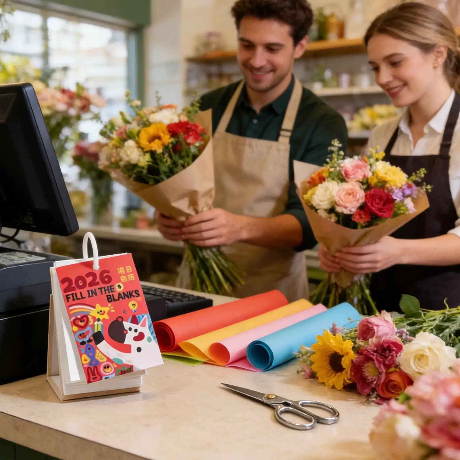 تقويم التلوين 2026 مخطط سنوي الديكور لتقوم بها بنفسك ورقة التقويم للمنزل مكتب النوم غرفة نوم غرفة المعيشة متجر الحضانة المدرسية