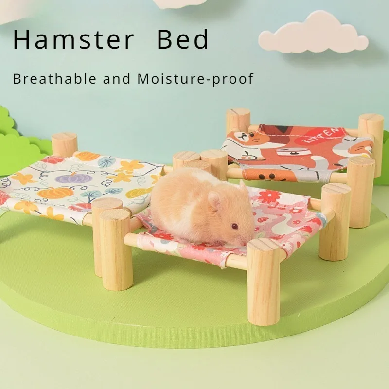 1Pc Marching Bed Breathable Wooden Bed Hamsters Guinea Pigs Rabbits Dutch Pig Summer Nest Rabbit Bed