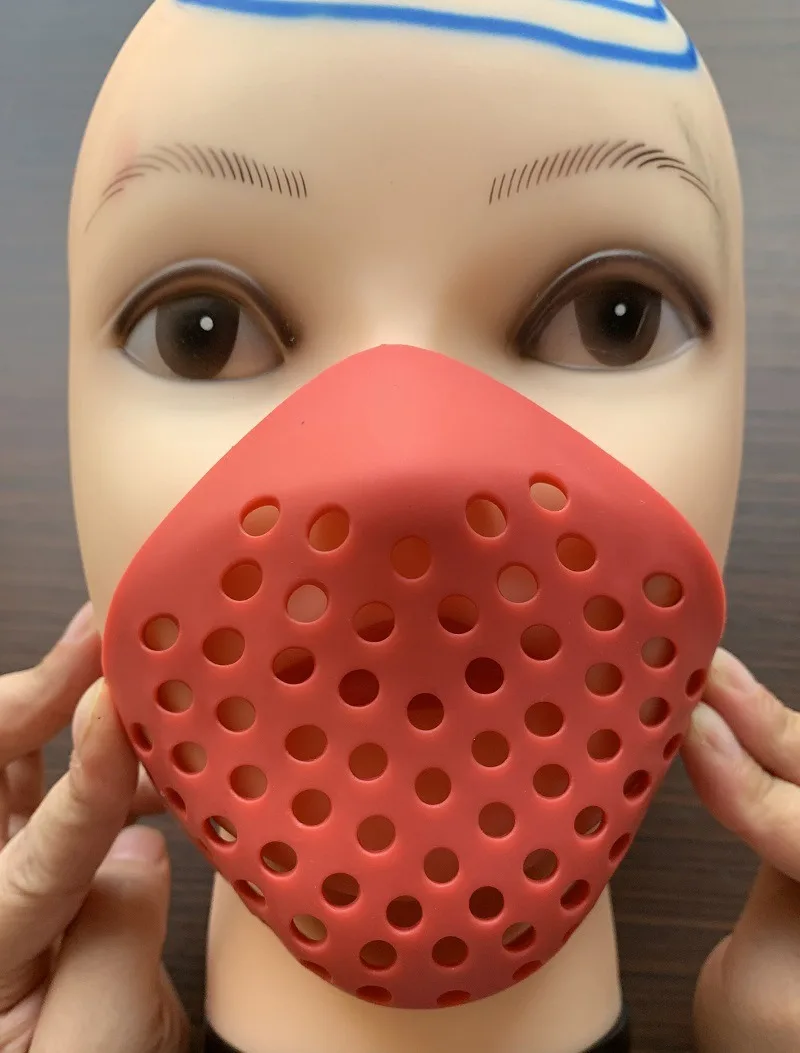 Black Red Silicone Mask Halloween Adult Faceshell Cosplay Stereo Shaping Mask