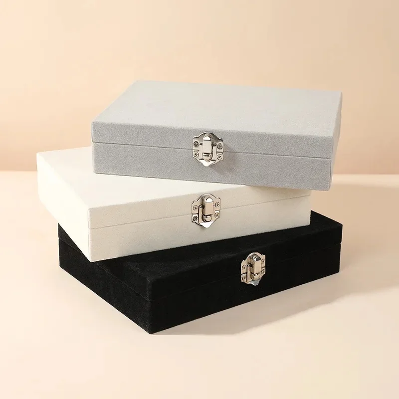 Lockable Velvet Jewelry Storage Organizer Box, Portable Travel Display Case for Rings, Necklaces, Earrings, Ideal as a Gift for