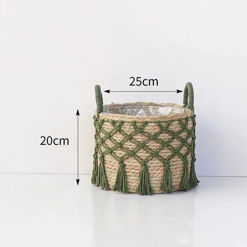 High Quality Wicker Basket For Planter Natural Flower Pot Bamboo Seagrass Woven Storage Baskets Toy Holders Home Garden Deco view 3
