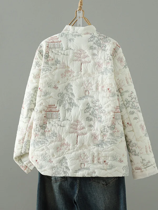 Jaet en coton grande taille pour femmes, vêtements d'hiver en coton, nouveau Design de broderie nationale chinoise, vêtements artistiques en coton