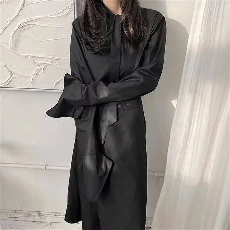 

Ladies Long Sleeve Shirt Spring And Autumn New Classic Dark Personality Cuff Fashion Trend Casual Loose Large Size Shirt