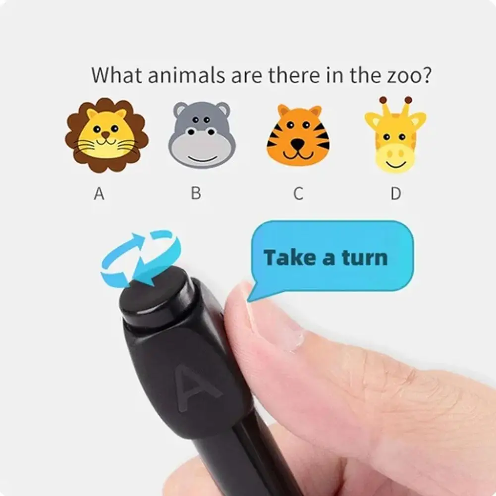 New Decompression Rotating Gel Pen Answer Pen Novelty Abcd Pen ABCD Pen Rotation Black Ballpoint Choose Answer Gel Select H0M7