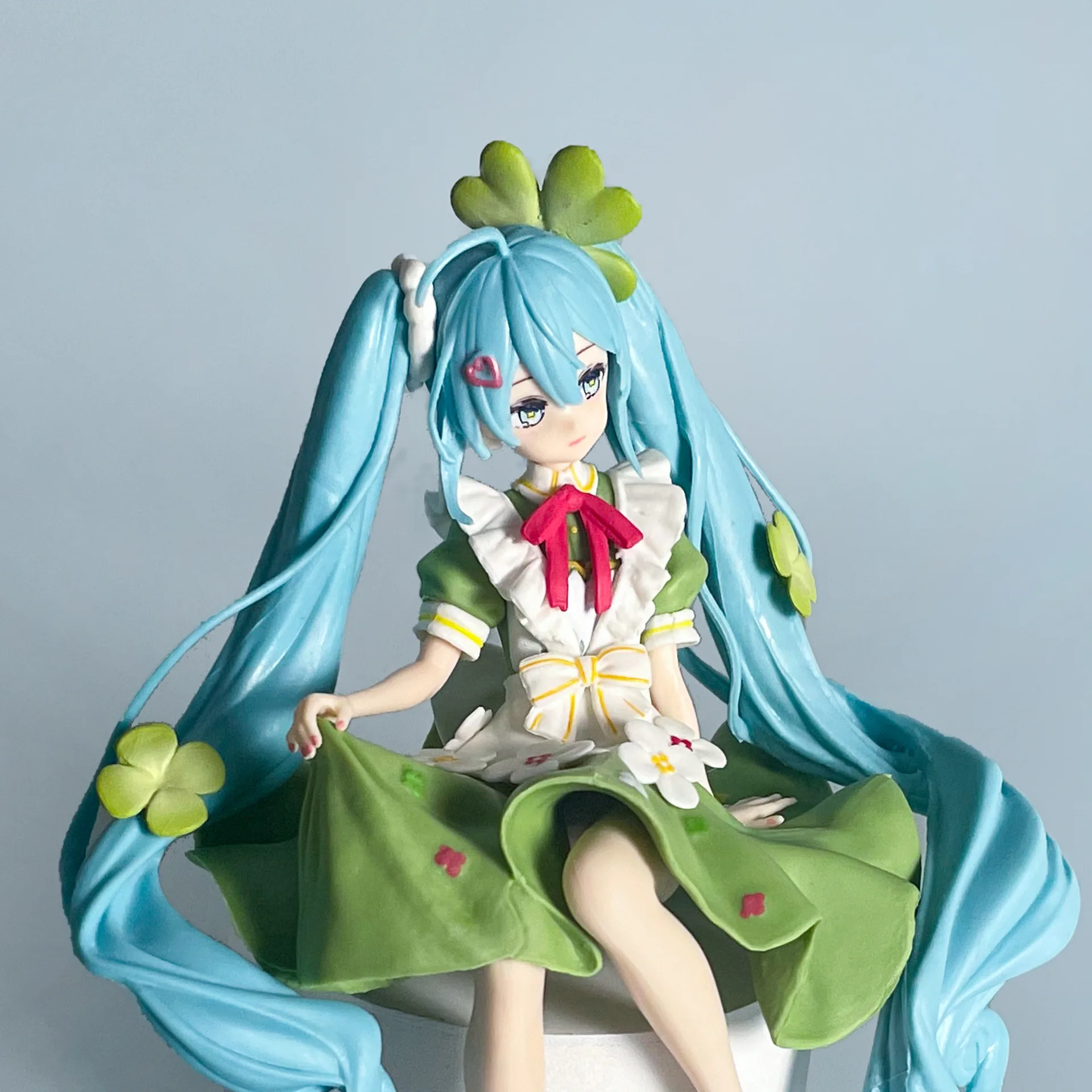 Hot Sale Anime Figure Hatsune Miku Noodle Stopper Lucky Grass Fairy Action Figure PVC Collection Model Ornament Toys view 3