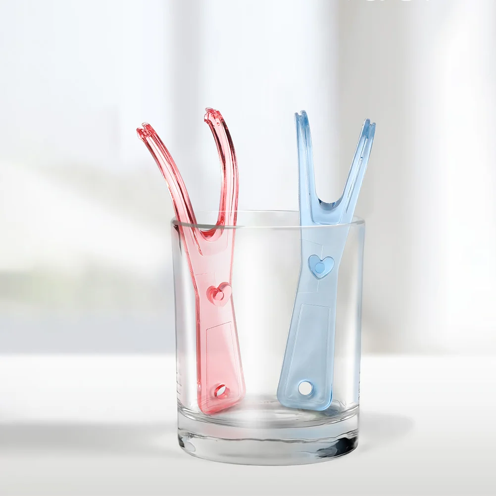 2 Pcs Floss Holder Replacement Dental Flossers for Teeth Plastic Stick Replaceable Travel Toothpicks