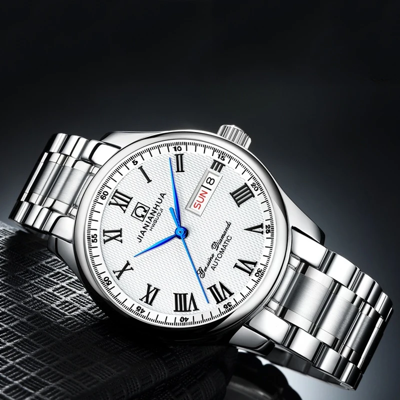 Carnival Brand Business Mens Mechanical Watch Luxury Stainless Steel Waterproof Automatic Watch Men Fashion Week Date Clock Male