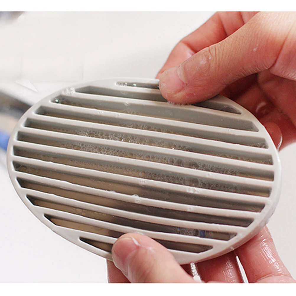 

3pcs Plastic Box Bathroom Drain Design Non-Slip Soap Dish Holder For Shower Kitchen Lightweight Soap Holder Grey