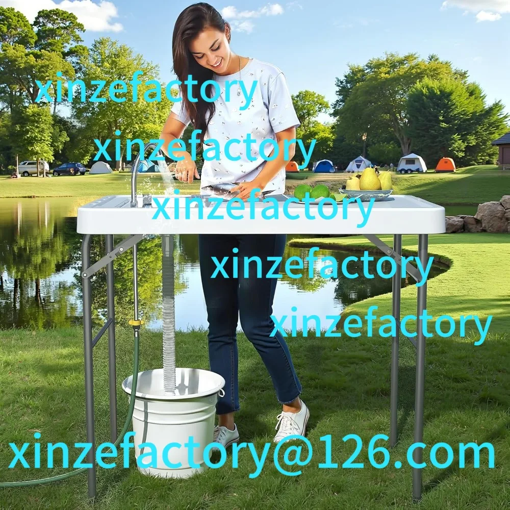 

Customization 42.5" Fish Cleaning Table With Sink, Folding Camping Table & Fish Cleaning Station