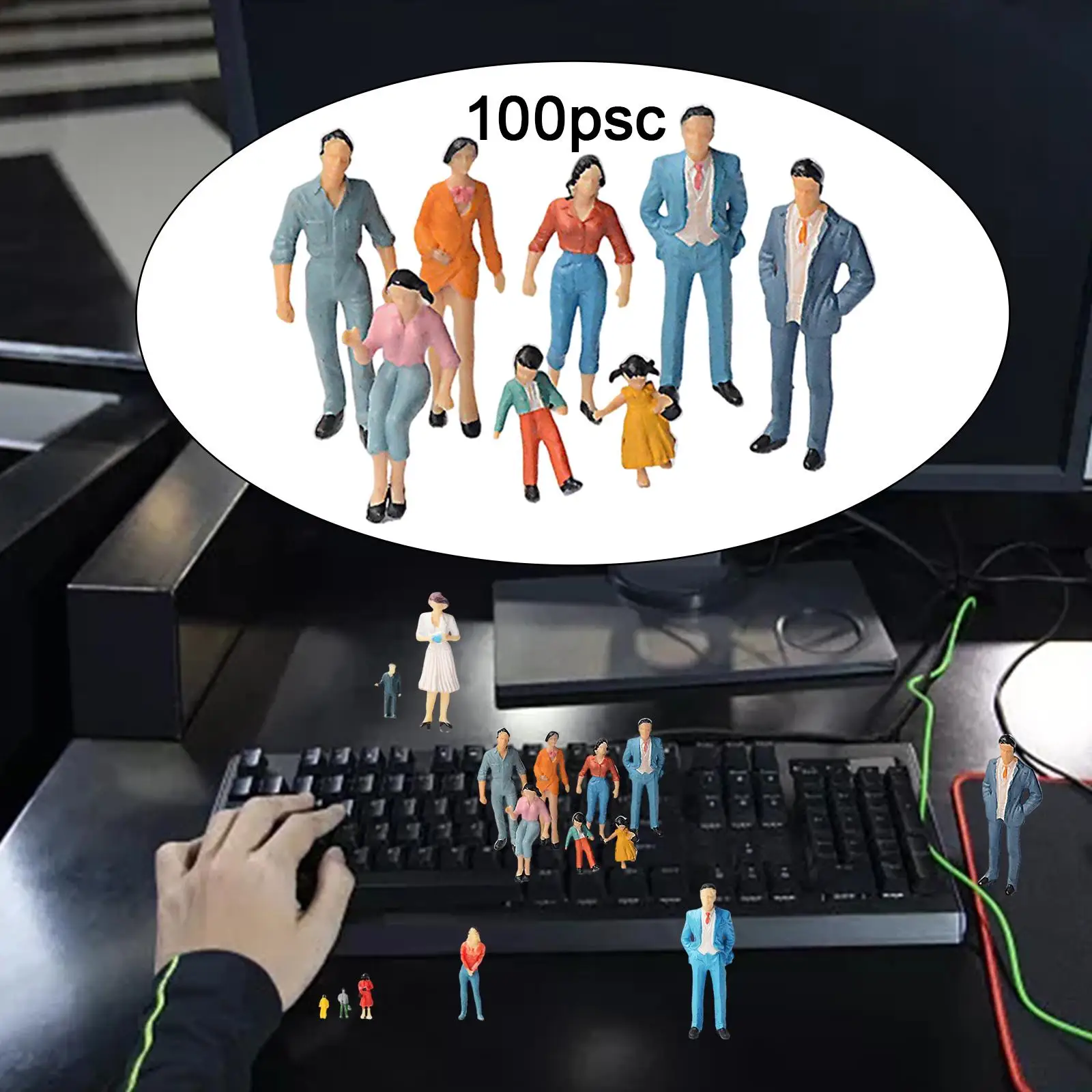 

Plastic Painted Figures Scenery Toys Assorted poses Tiny DIY Building Layout Sand Table Model Trains Dolls Character Decoration