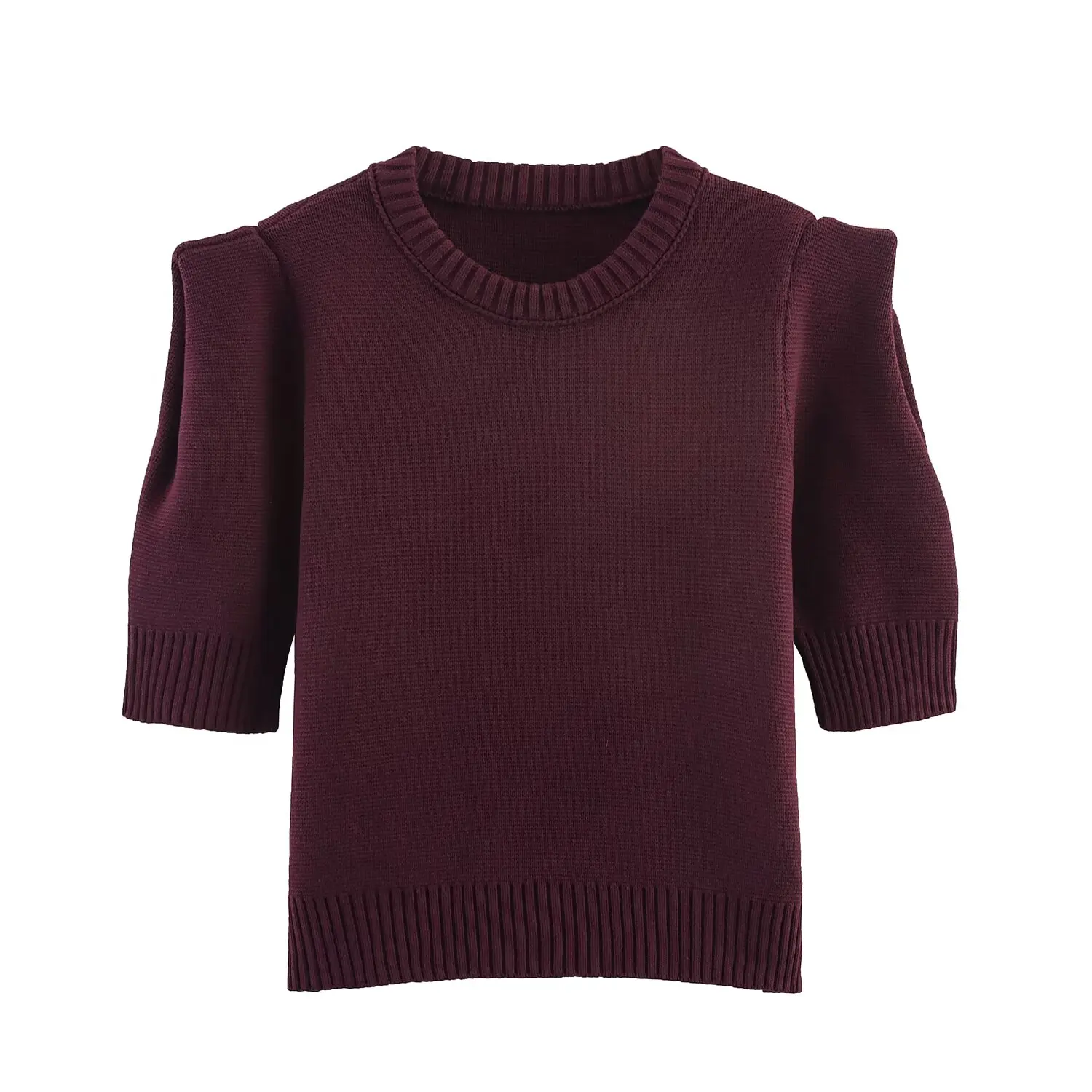 

European and American style 2025 new fashion all-match round neck pullover short-sleeved sweater
