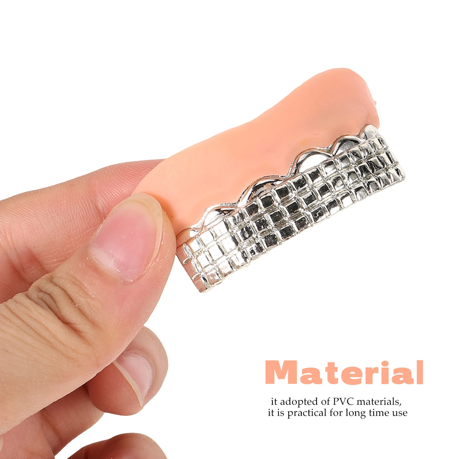 

10 Pcs False Teeth Denture Halloween Costumes Accessory Intimidation Fake Tooth Kit Man