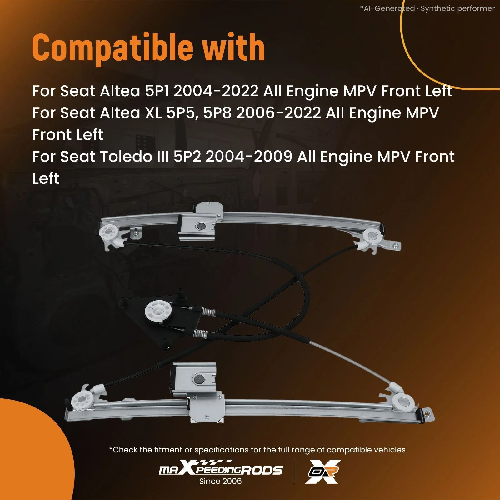 Front Left Window Regulator w/o Motor for Seat Toledo Altea 5P0837461 New
