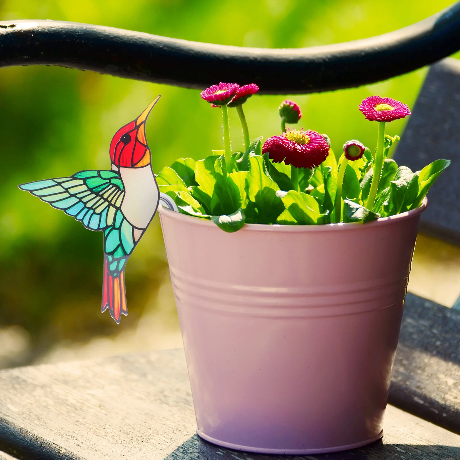 Colibri Acchiappasole Ornamenti Vaso di fiori Decorazione Ciondolo per simpatici piccoli animali Piante Decorazioni per uccelli da giardino