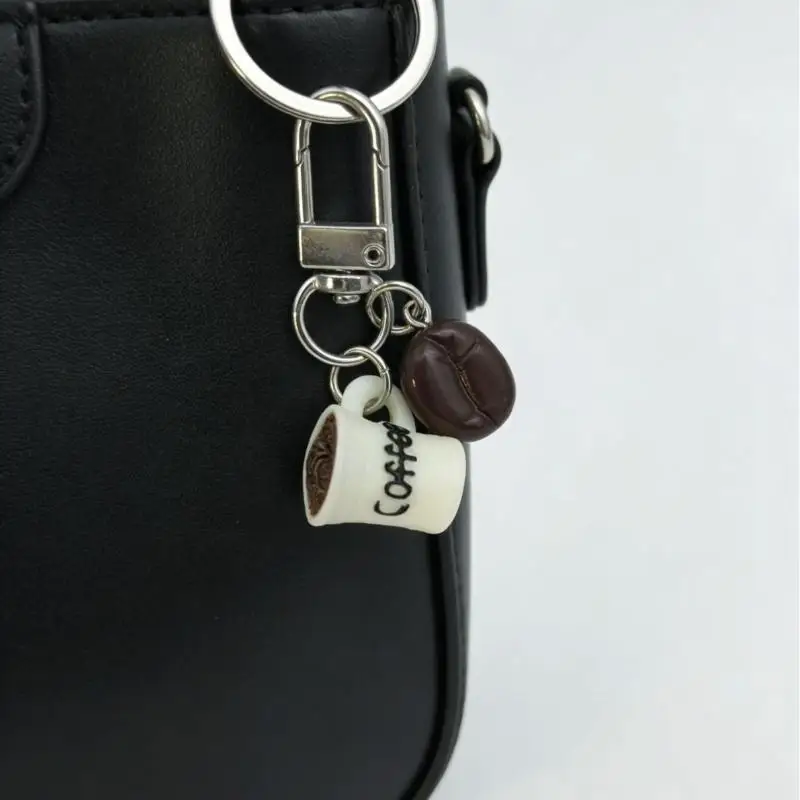 Cute Coffee Beans Coffee Cup Keychains For Men Women Keyring Friendship Accessories Birthday Gifts