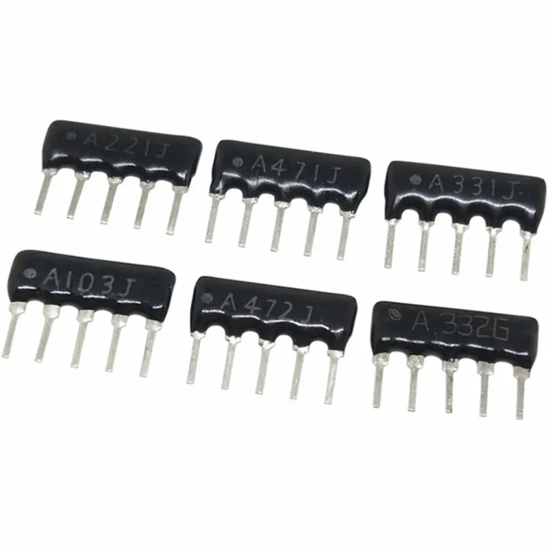 10 Buah 5PIN 9PIN Eksklusi Jaringan Resistor Array DIP 100 220 330 470 510 1K 680 K 1.2K 2K 1.5K 2.2K 3.3K 10K 4.7K Ohm