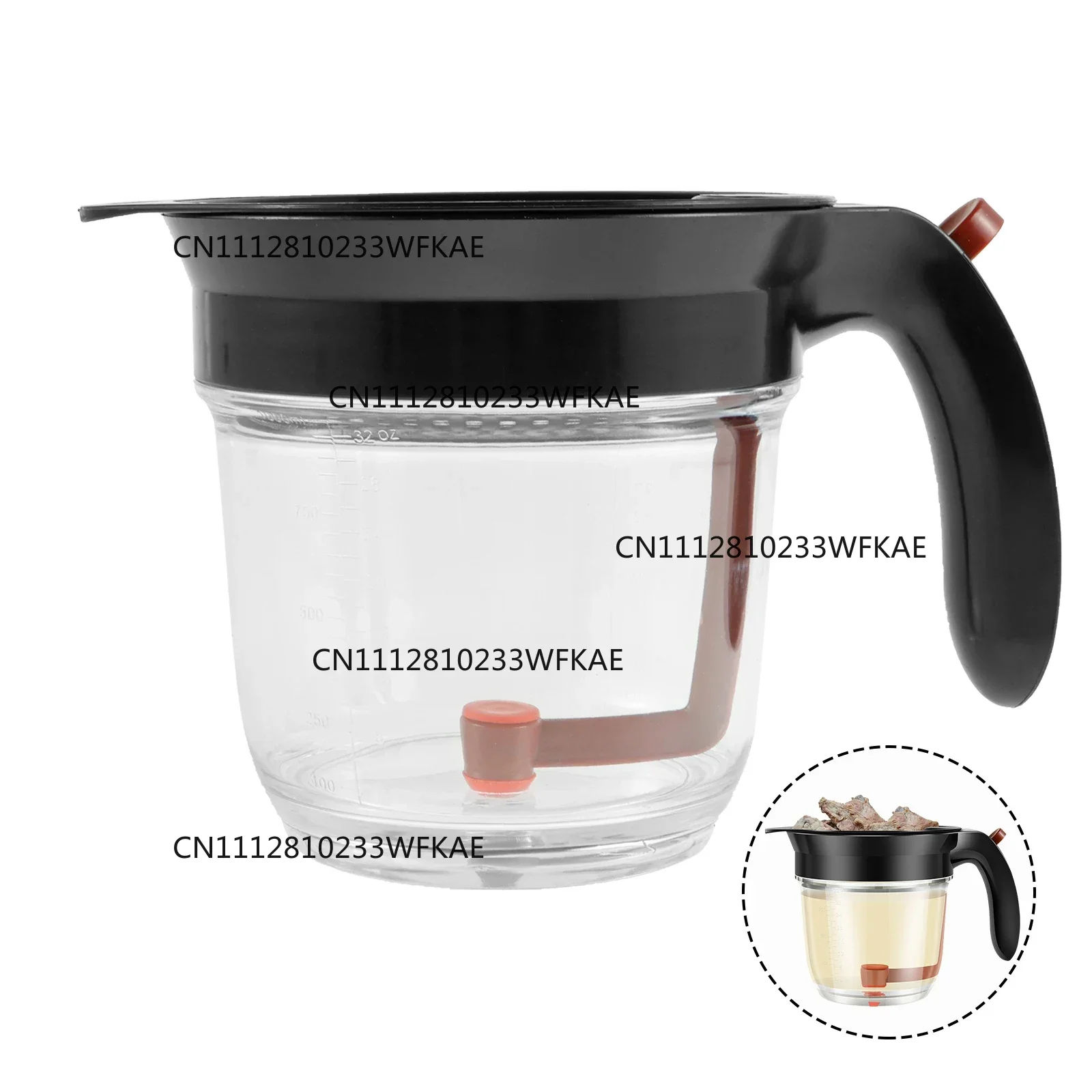 1000 ML Fat Separator Plastic Oil Soup Separator with Bottom Release and Oil Strainer Fat Strainer Gravy Separator Measuring Cup