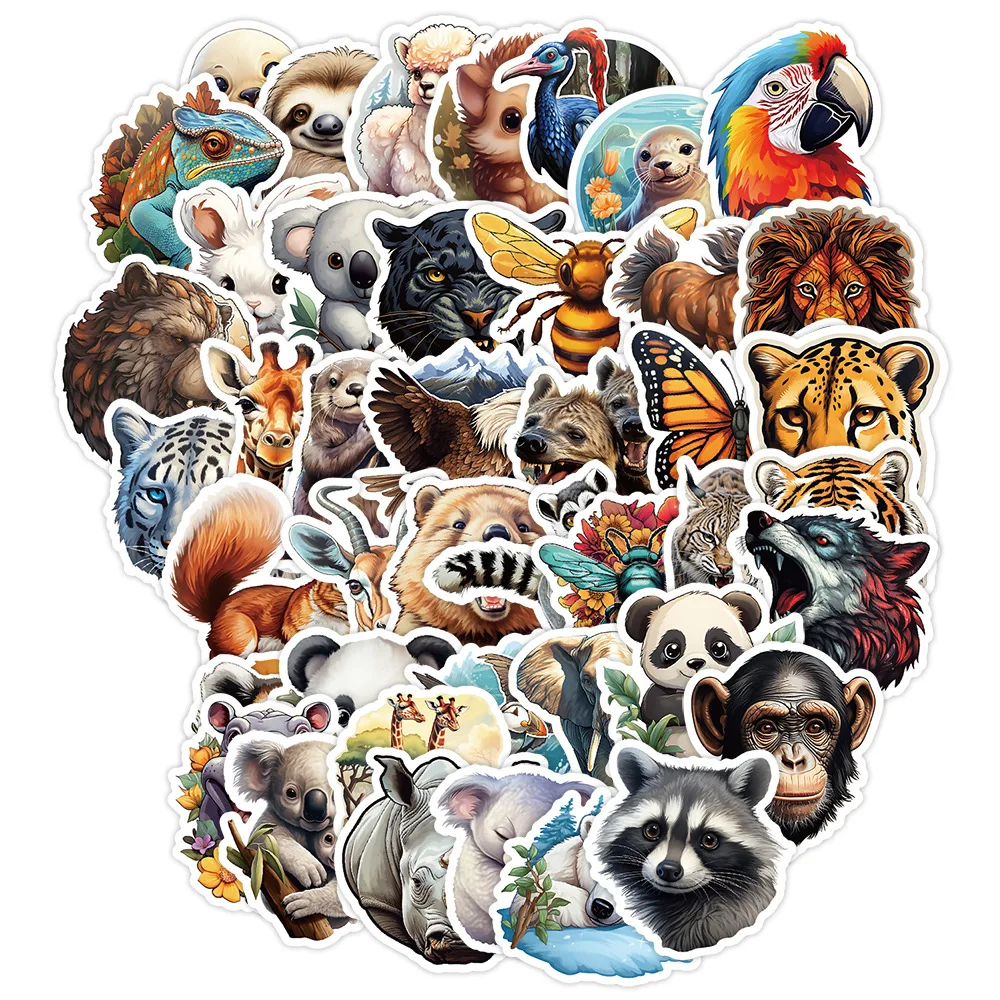 

50 woodland animal series graffiti stickers water glass suitcase waterproof decorative stickers stationery stickers wholesale