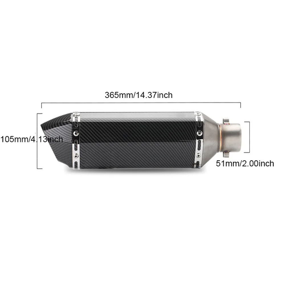 51MM High - Efficiency Racing muffler exhaust motorcycle For R3 R25 Yamaha MT07 MT09 CBR650R