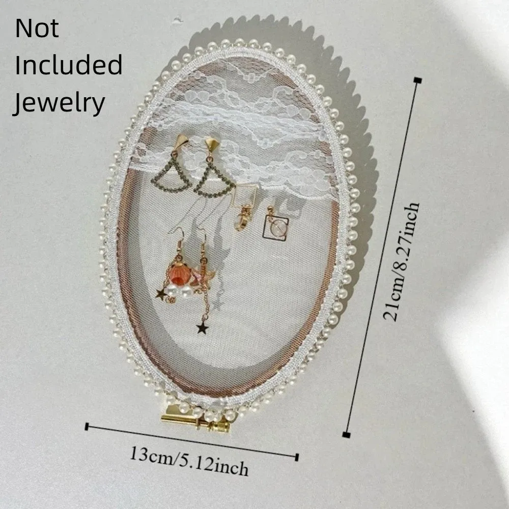 

Wooden Frame Embroidery Lace Earrings Stand Pearl Flower Ear Studs Holder Macrame Plaster Base Jewelry Display Rack