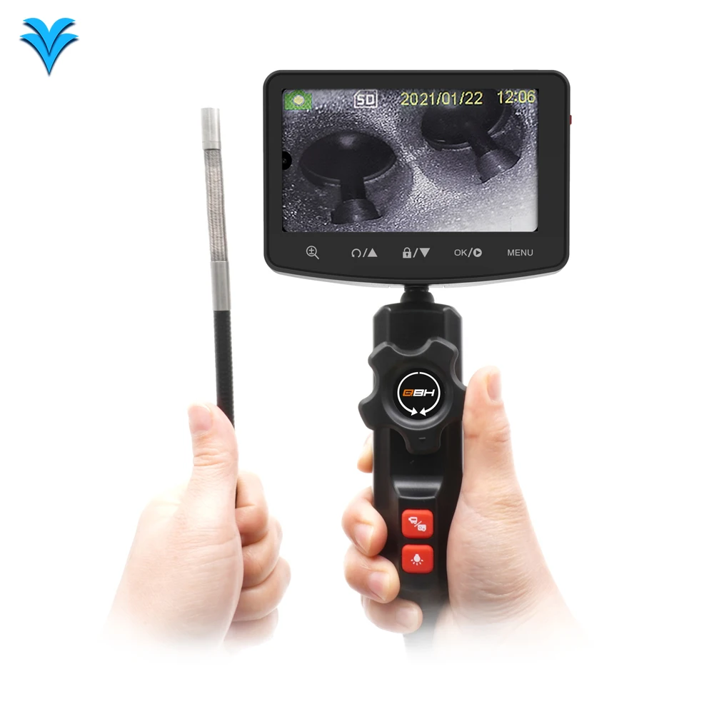 Diagnostic tool inspection automobile examination two-way articulating portable borescope camera device pipeline check endoscope