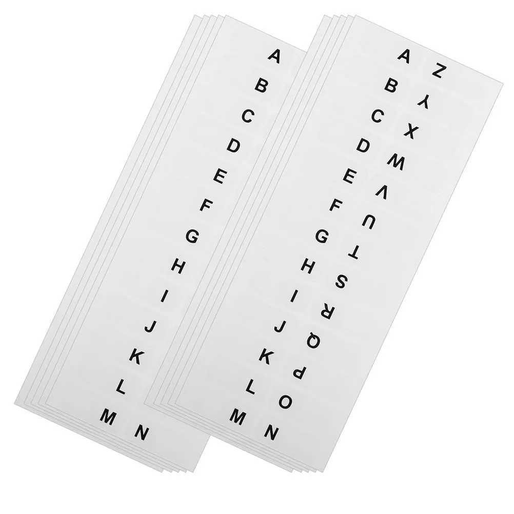 10 folhas de guias de índice alfabético branco, adesivo forte, marcadores de página pegajosos graváveis, anotação de livro escolar de escritório