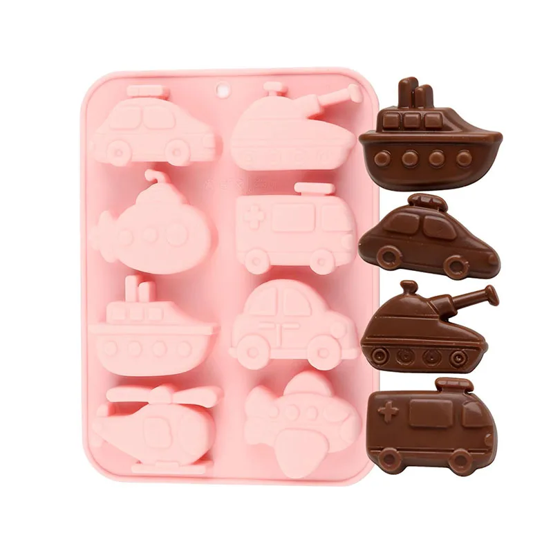 Car Silicone Mold For Soap Making Supplies Transportation Ship Airplane Taxi Helicopter Shape Ice Cube Tray Cake Decoration Tool