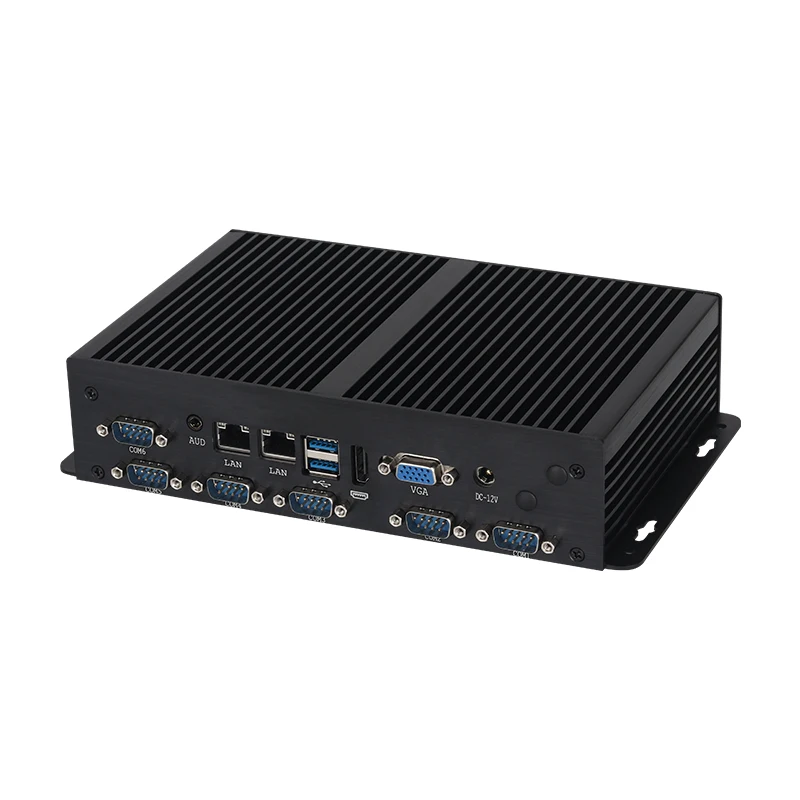 Mini PC Tanpa Kipas IPC Intel Core i7-7500U 6x COM RS232 RS485 TTL 2x LAN 6xUSB SIM 4G LTE WiFi HDMI VGA LVDS Windows Linux 12V-24V