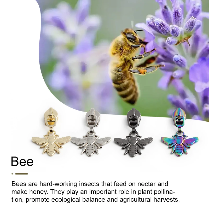 5/10/20 قطعة شكل النحل 5 # سحاب المتزلجون لسحابات النايلون البريدي رئيس مجتذب حقيبة الملابس طقم تصليح الأمتعة DIY بها بنفسك الخياطة الملحقات