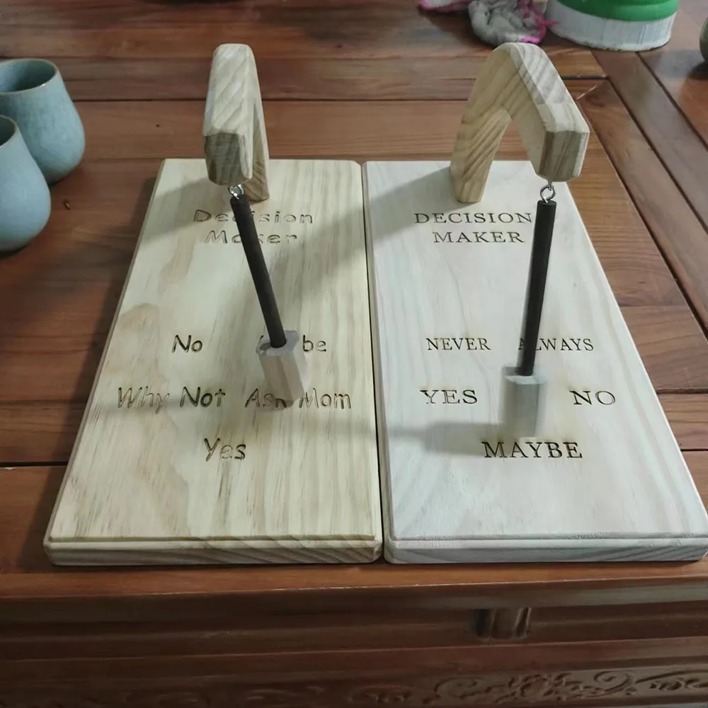 Magnetic Decision Maker Toy- Wooden Tabletop Gift Decor with Swinging Magnetic Balls