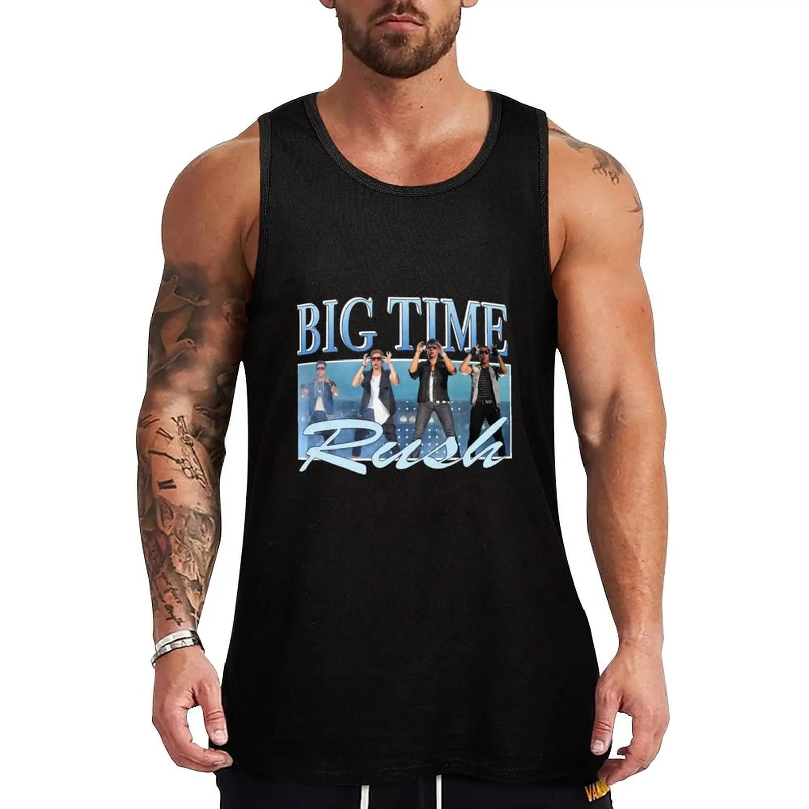 

Big Time Rush Retro Band logo Tank Top fitness clothing for men Men's gym Vest for boy Men's gym t-shirt