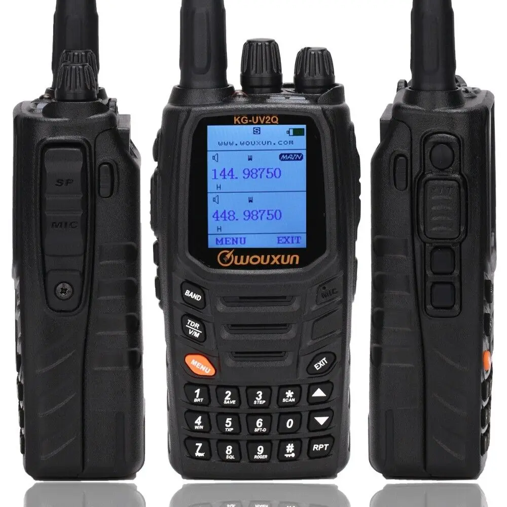 Original WouXun KG-UV2Q 8W 999CH Powerfrul 7 bandas/aire banda cruzada repetidor circuito clásico Walkie Talkie