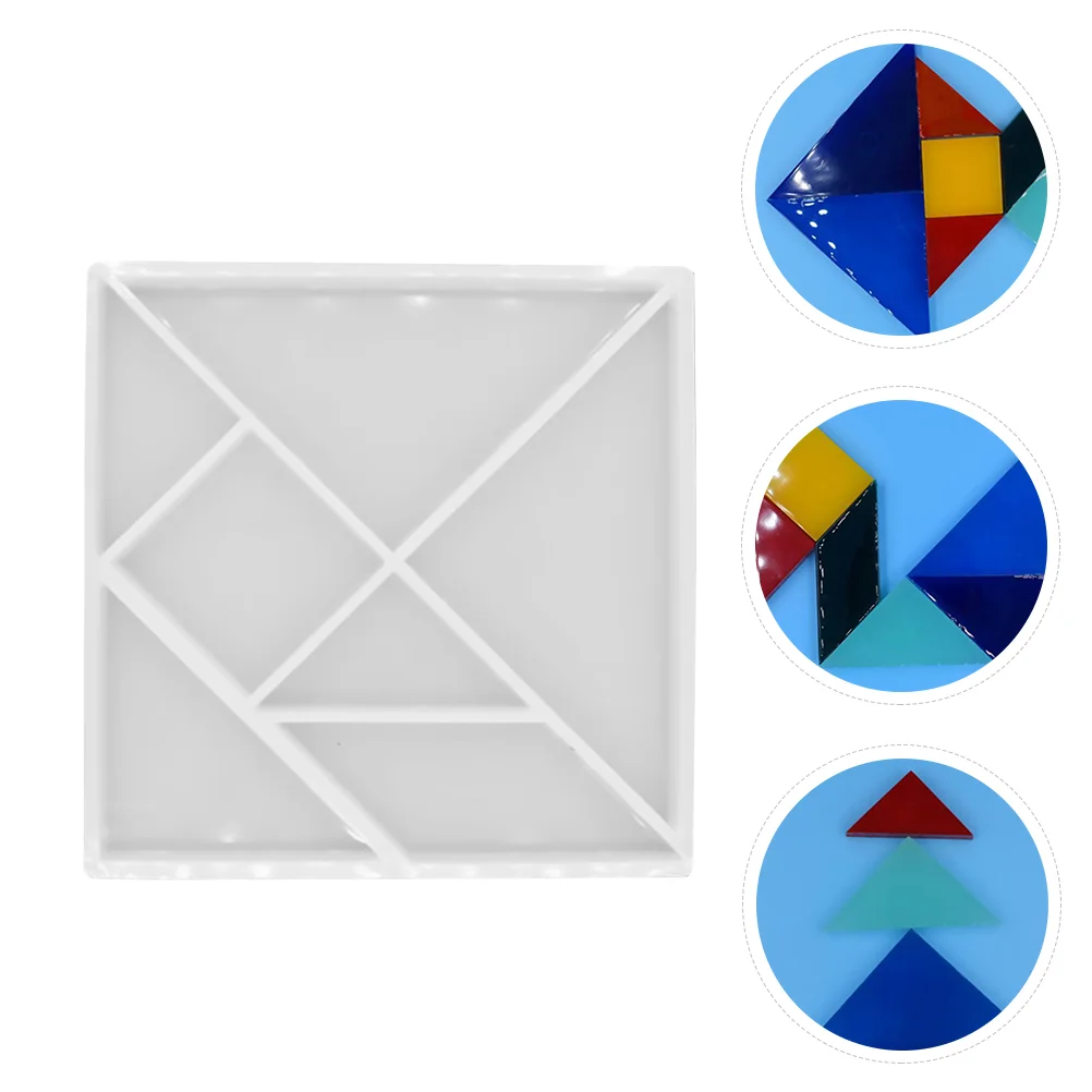 Tangram Mold Exquisite Silicone Making Manual Flexible Crystal Mould Silica Gel DIY Jigsaw Puzzle