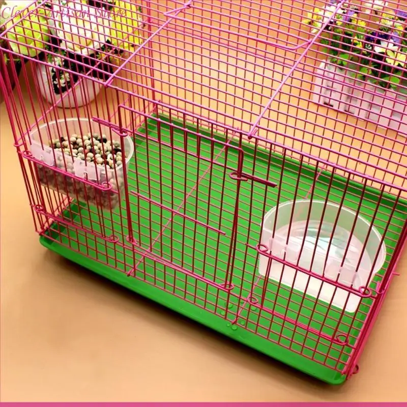 E06b 5 pcs อาหารป้อนน้ำนกชามพลาสติกสำหรับถ้วยสุ่มกรงแขวนถ้วยอาหาร