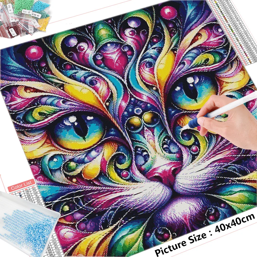 HUACAN Diamond Embroidery Cat Full Square Round Animal New Arrival Painting Cartoon Cross Stitch Mosaic Handmade Gift