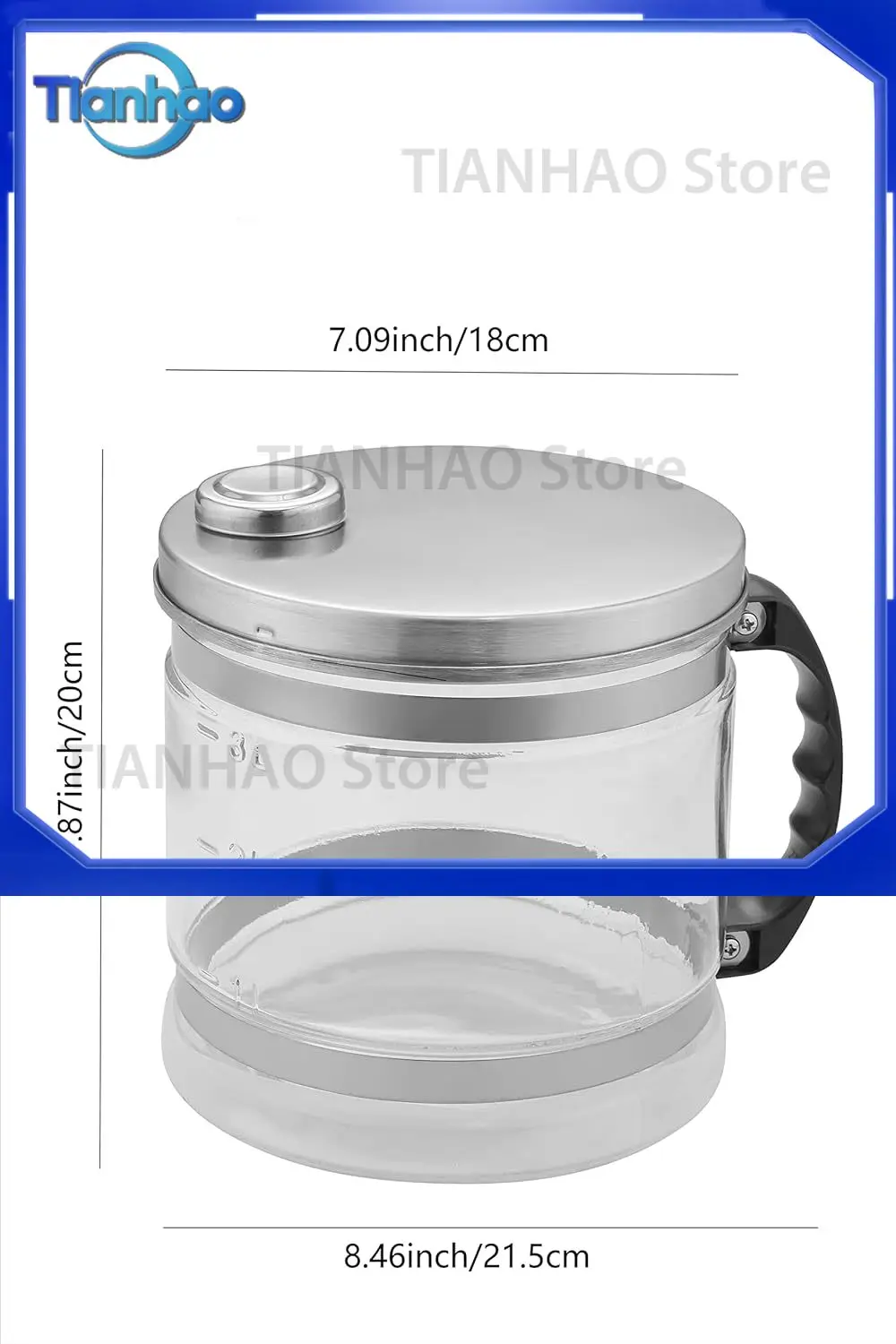 1 Gallon 4L Glass Jar for Home Dental Beauty Water Distiller Replacement Glass Collection Bottle Distiller Water Container
