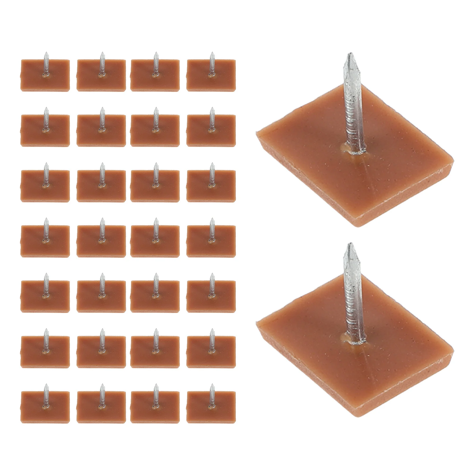 30 Stück rechteckige Nagel-on-Möbelgleiter aus Kunststoff, rutschfeste Stuhl- und Tischbeinpolster, Bodenschoner, rutschfeste Gleiter