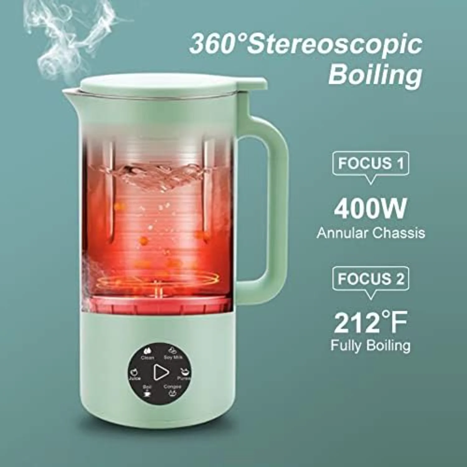 Портативная мини-машина для приготовления соевого молока с 6 функциями, соковыжималка, бесплатная фильтрация, самоочистка - 110 В белого цвета для домашнего использования