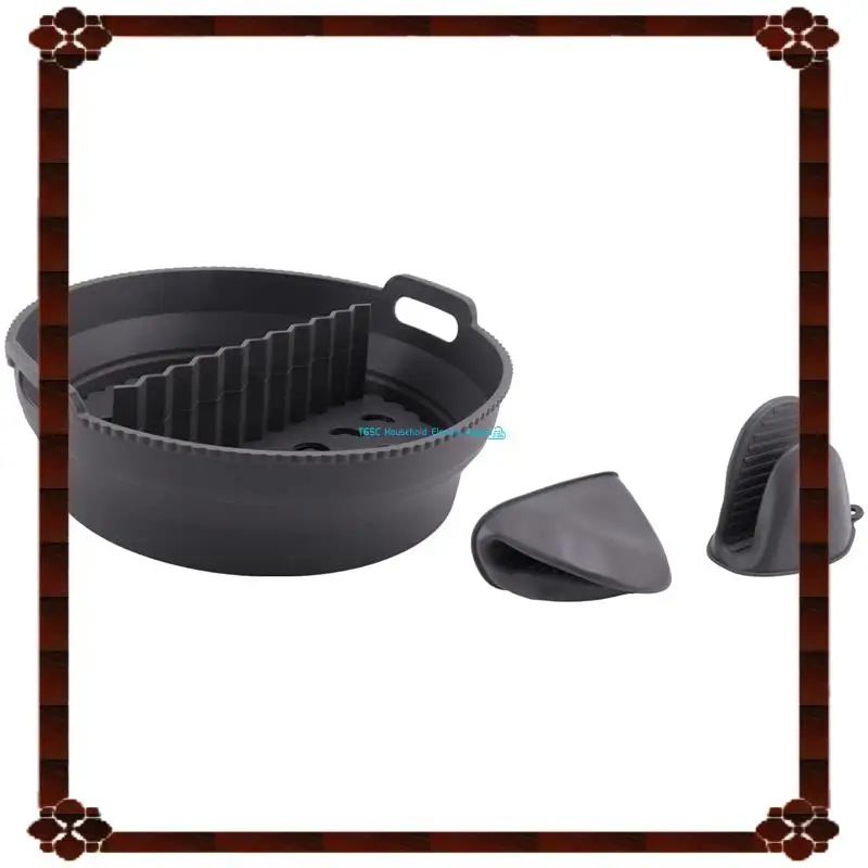 Air Fryer Liner Divider & Heat Resistant Mitts Reusable Air Fryer Accessories Non-Stick