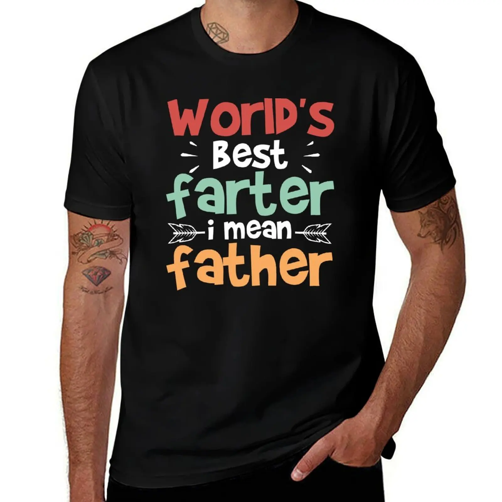 

World's Best Farter I Mean Father Father's Day Joke T-Shirt customs anime clothes summer tops cute tops plain black t shirts men